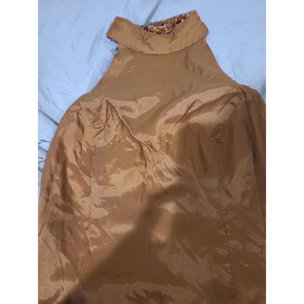 Sherri Hill 11284 Fully Stoned Cocktail dress Bronze Women SZ 6 glam event dress - Picture 8 of 12